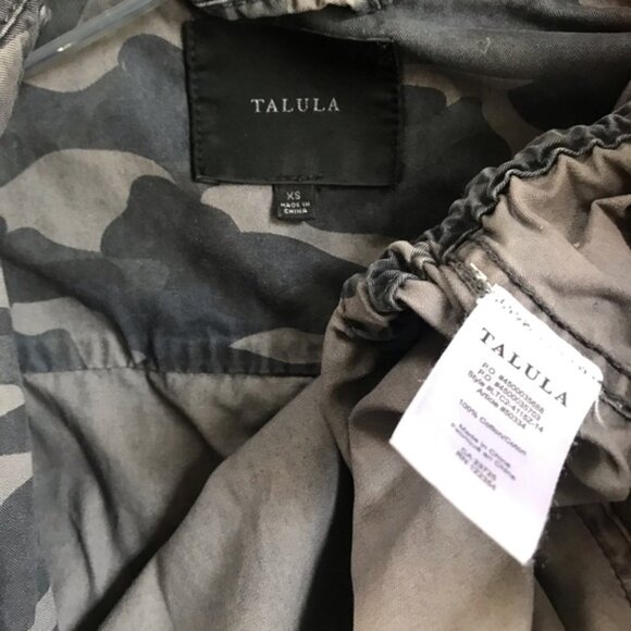 Aritzia Talula Trooper Camo Utility Hood Jacket Military Cotton Drawcord Hoodie - Picture 7 of 14